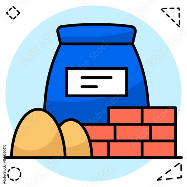 Obraz Perfect design icon of cement sack