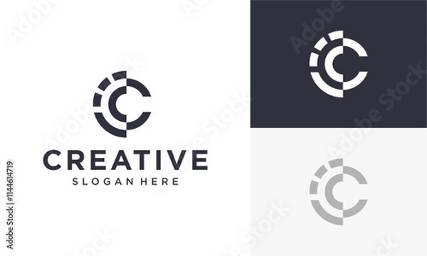Fototapeta initial c vector logo