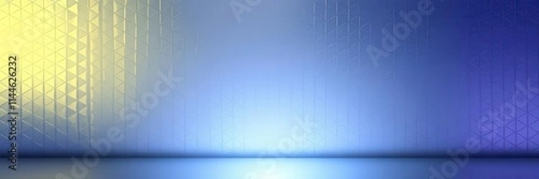 Fototapeta Hexagonal abstract metal background with soft glowing light, bright, pattern, futuristic
