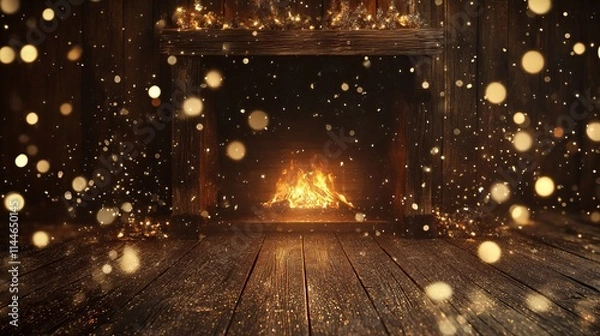 Obraz Christmas concept with fireplace