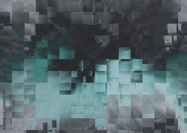 Fototapeta An abstract glitch art texture background image design.