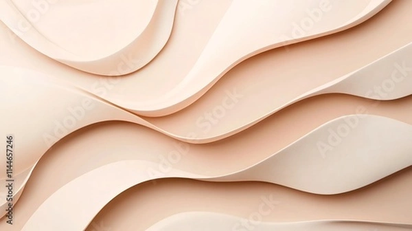 Fototapeta Faint Abstract Muted Tones Curves Lines Minimalist Background with Plenty of Text Space
