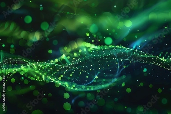 Obraz Abstract technology background. Network connection structure with dots and lines. 3d rendering