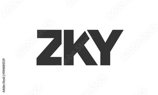 Fototapeta ZKY logo design template with strong and modern bold text. Initial based vector logotype featuring simple and minimal typography. Trendy company identity.