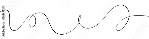 Fototapeta Abstract squiggly line pattern background with wavy and irregular loops. Thin curvy shapes background. Flat vector illustration isolated