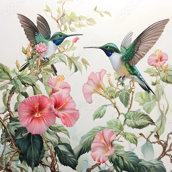 Obraz bird on a flower