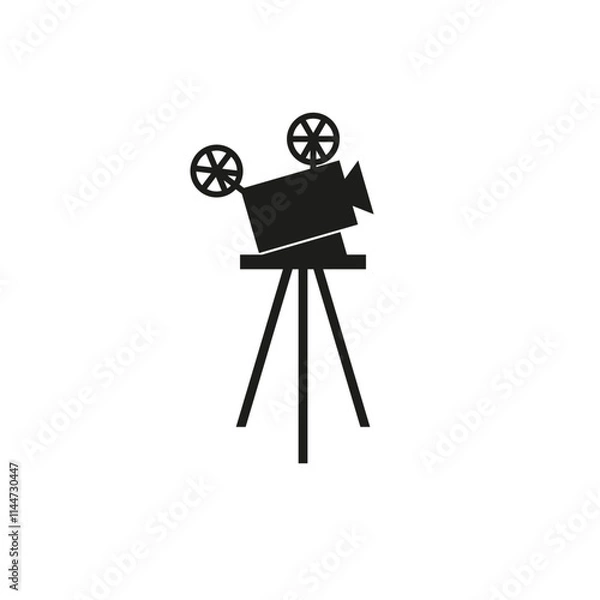 Fototapeta The icon of the movie projector. A simple flat vector illustration on a white background