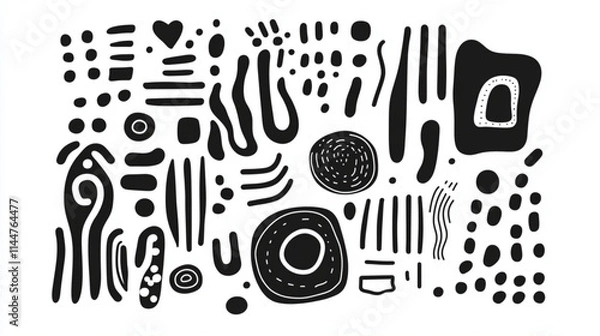 Fototapeta Abstract line art vector elements for creative illustrations and graphic design,