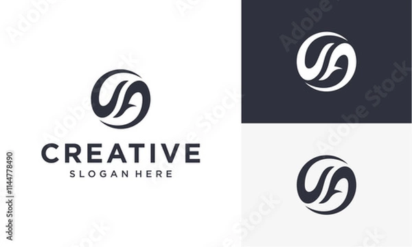 Fototapeta initial va vector logo