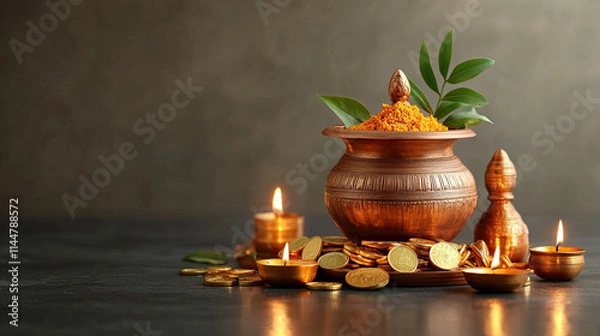 Obraz Swastik Hindu shubh labh which means wishing