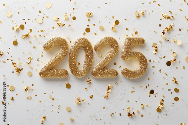 Fototapeta Celebrate the arrival of the new year 2025 with joy and excitement for fresh beginnings