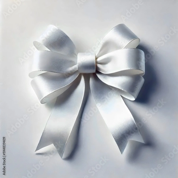 Obraz White ribbon bow.