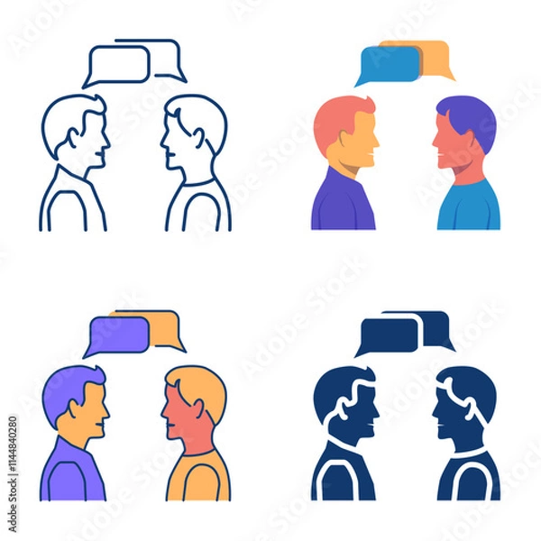Fototapeta Communication and dialog icon set