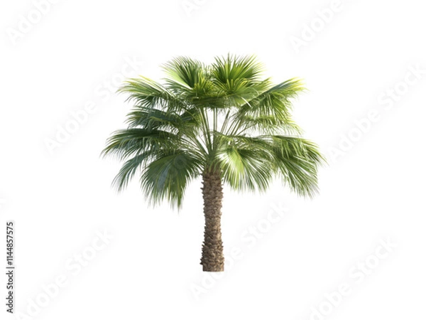 Fototapeta Washingtonia filifera palm tree isolated on transparent background.