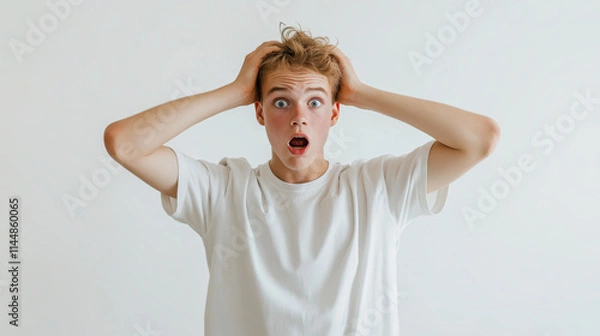 Obraz A bewildered young man.