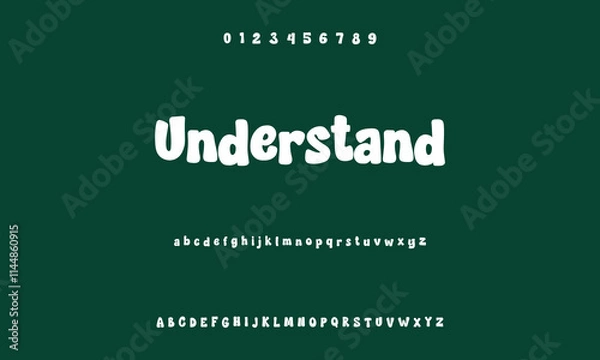Fototapeta Playful cartoon Font, funky typeface for joyful brings life designs like children's artwork, birthday invitations, playful branding, and carnival typography.