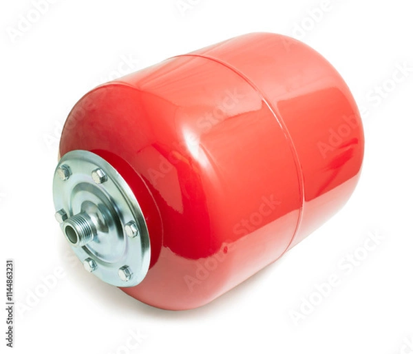 Fototapeta Expansion tank for heating system, photographed on white background