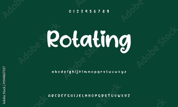 Fototapeta Playful cartoon Font, funky typeface for joyful brings life designs like children's artwork, birthday invitations, playful branding, and carnival typography.