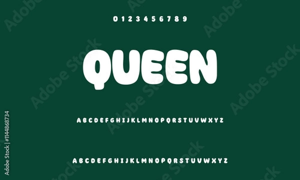 Fototapeta Playful cartoon Font, funky typeface for joyful brings life designs like children's artwork, birthday invitations, playful branding, and carnival typography.