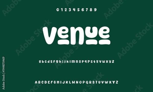 Fototapeta Playful cartoon Font, funky typeface for joyful brings life designs like children's artwork, birthday invitations, playful branding, and carnival typography.