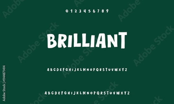 Fototapeta Playful cartoon Font, funky typeface for joyful brings life designs like children's artwork, birthday invitations, playful branding, and carnival typography.