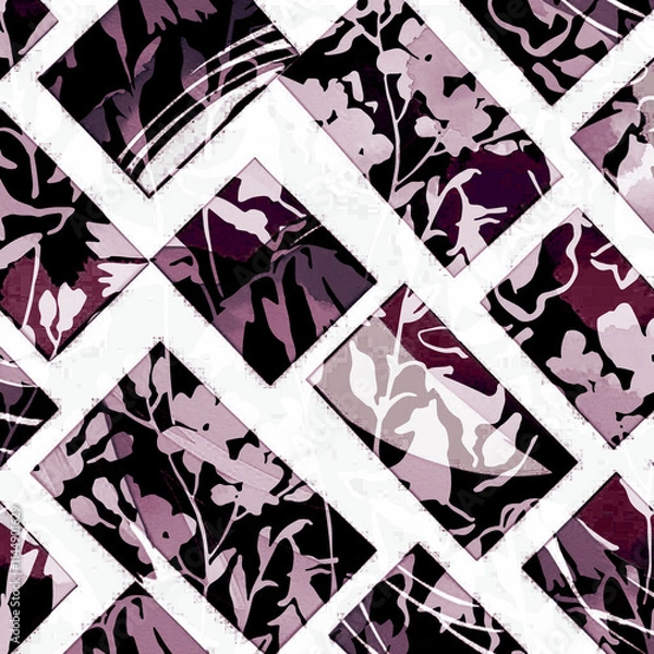 Obraz geometric with leaf add seamless patterns