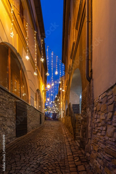 Obraz Bielsko-Biała podcienie stary rynek zwm iluminacje świąteczne 