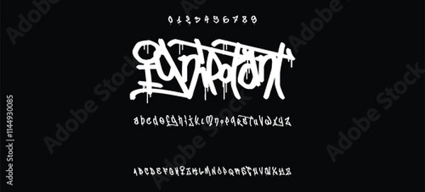 Fototapeta Urban typography street art graffiti slogan print with spray splash effect for graphic tee t shirt or sweatshirt - Vector