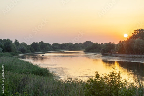 Obraz zachód słońca nad rzeką