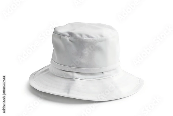 Fototapeta Blank white baseball cap mockup on white background. 3D rendering