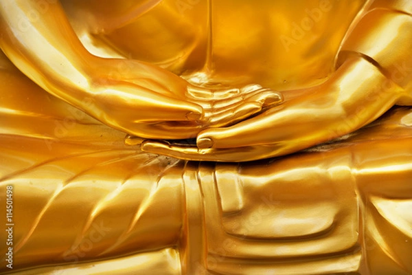 Fototapeta Gold hand of image buddha