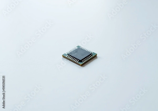 Fototapeta small computer chip visible bright white