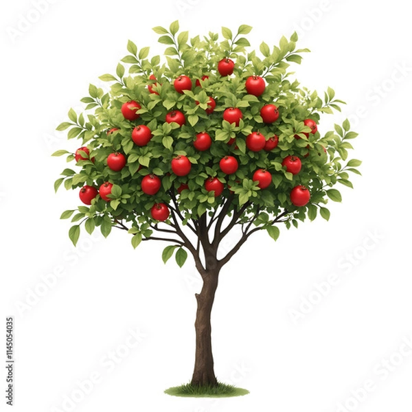 Obraz Apple fruit tree isolated on a transparent background.