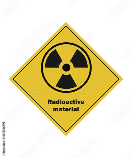 Fototapeta Warning of radioactive material or radiation vector icon isolated. Best radioactive material label for hazard warning.