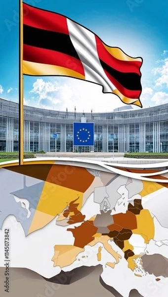 Obraz world map and flags