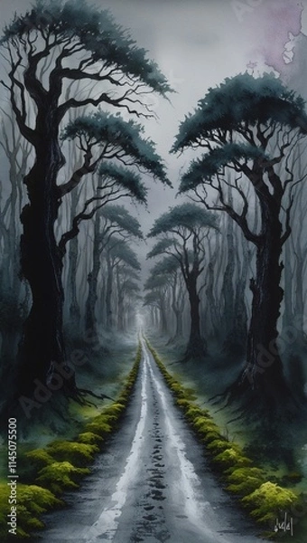 Obraz forest in the fog