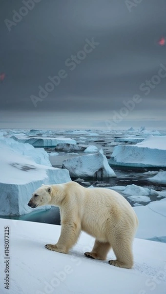Obraz polar bear in the snow