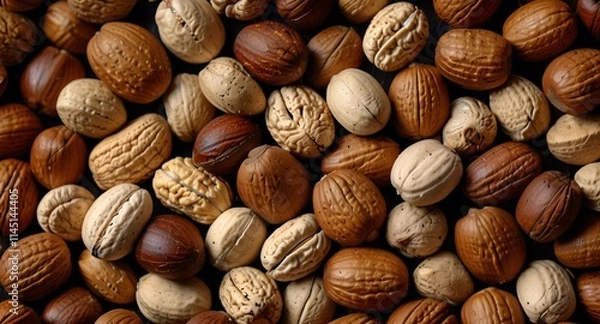 Fototapeta Various nuts background to view