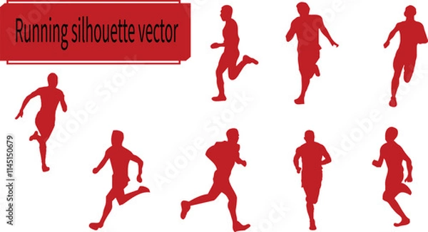 Fototapeta Running silhouette vector
