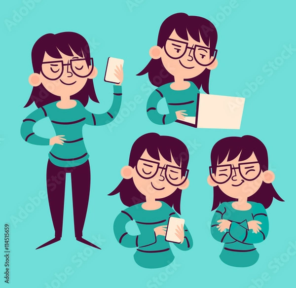 Fototapeta Technology Girl Set