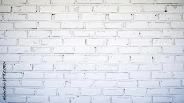Fototapeta White brick wall background with clean and modern aesthetic, backdrop, wall