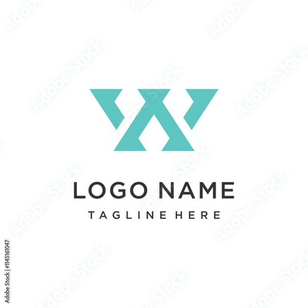 Obraz Initial letter A or W, logo design template vector