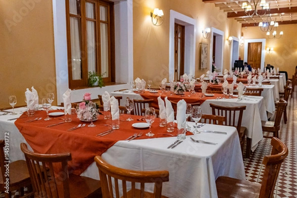 Obraz Elegant Table Setting for Romantic Dinner or Celebration