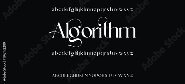 Fototapeta Luxury serif font in modern style, this typeface has a big set of ligatures and alternates and can be used for logos
