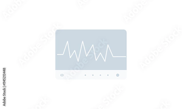 Obraz ECG, Health, Device, Isolated, Display, Equipment, Medical, Chart, Heart, Pulse, Technology, Machine free vector image icon