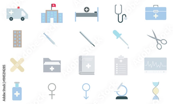 Obraz Medical icon set, Medical vector image icon 