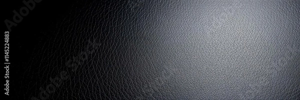 Obraz Close-up shot of a luxurious black leather texture with shining surface, surface, fashion, elegant