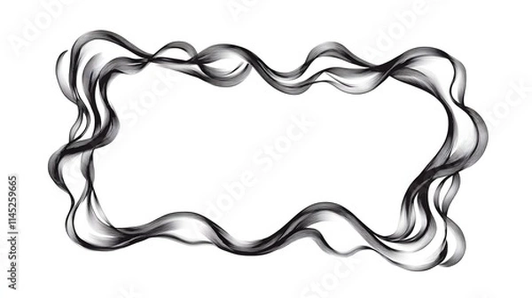 Fototapeta A playful scribble snake frame with irregular loops forming a rectangular shape. No background. A dynamic and fun vector design