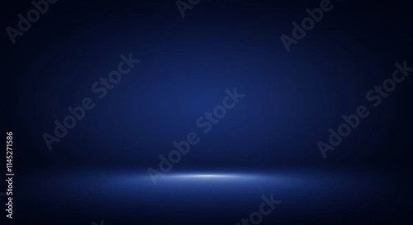 Fototapeta Dark navy blue gradient background. Empty studio product display presentation.