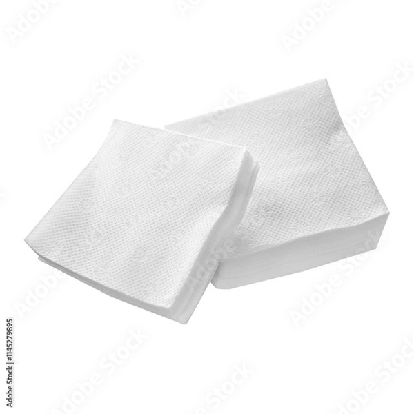 Fototapeta Disposable paper napkins. Paper table napkins. Wipe with napkins.
